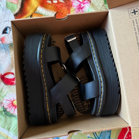 *OUT OF STOCK* Dr. Martens Francis Black Leather Platform Strap Sandals W 8 - Picture 4 of 12